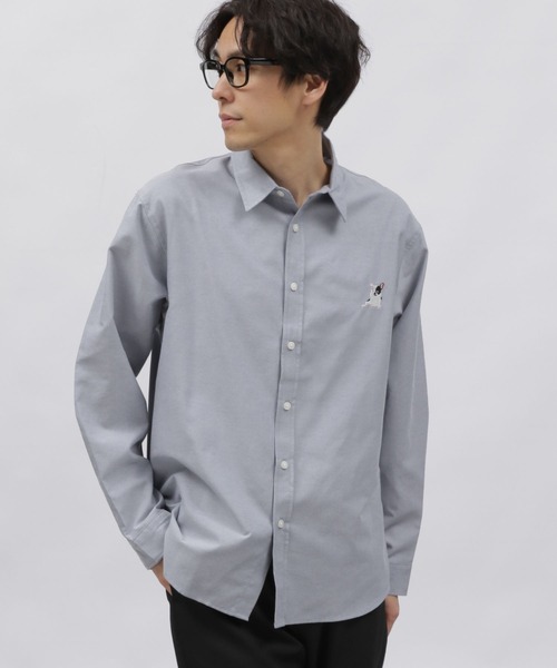 LAKOLE（ラコレ）の「ドッグ刺繍長袖シャツ / 996787（シャツ/ブラウス・メンズ・ブルー/グレー/ホワイト・MEDIUM/LARGE/X-LARGE）」の7枚目の写真