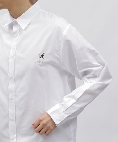 LAKOLE（ラコレ）の「ドッグ刺繍長袖シャツ / 996787（シャツ/ブラウス・メンズ・ブルー/グレー/ホワイト・MEDIUM/LARGE/X-LARGE）」の15枚目の写真