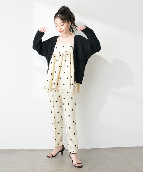 natural couture（ナチュラルクチュール）の「センタープレスツイルパンツ（その他パンツ・レディース・ライトグレー/ブラック/ドット・FREE）」の7枚目の写真
