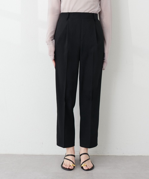 natural couture（ナチュラルクチュール）の「センタープレスツイルパンツ（その他パンツ・レディース・ライトグレー/ブラック/ドット・FREE）」の9枚目の写真