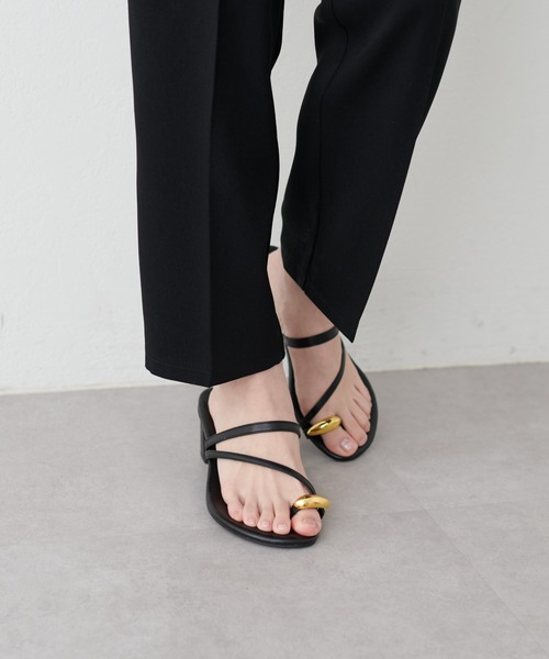natural couture（ナチュラルクチュール）の「センタープレスツイルパンツ（その他パンツ・レディース・ライトグレー/ブラック/ドット・FREE）」の6枚目の写真
