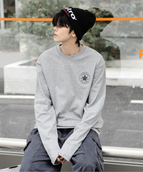 CONVERSE(コンバース)の「【neos】CONVERSE コンバース ルーズシルエット ワンポイント ロゴ サガラ刺繍 ロングスリーブ Tシャツ(Tシャツ/カットソー・メンズ・ベージュ/ネイビー/ホワイト/ブラック/ブルーグレー/グレー・MEDIUM/LARGE/X-LARGE)」の10枚目の写真