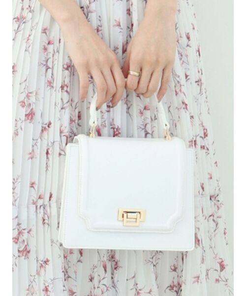 MERCURYDUO(マーキュリーデュオ)の「アコーディオンスクエアバッグ(ハンドバッグ・レディース・ブラック/アイボリー/オフホワイト/シルバー/ゴールド/レッド・FREE)」の1枚目の写真