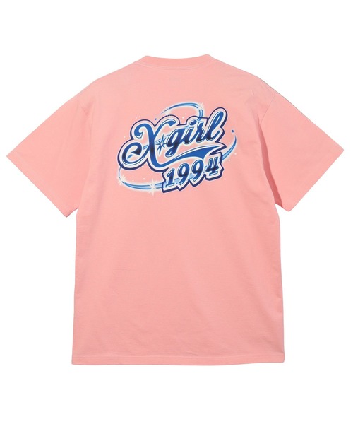 X-girl（エックスガール）の「AIRBRUSH LOGO S/S TEE（Tシャツ/カットソー・レディース・ブラック/ライトピンク/ホワイト・S/M/L/XL）」の3枚目の写真