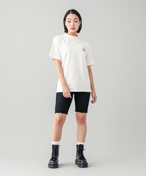 X-girl（エックスガール）の「AIRBRUSH LOGO S/S TEE（Tシャツ/カットソー・レディース・ブラック/ライトピンク/ホワイト・S/M/L/XL）」の8枚目の写真