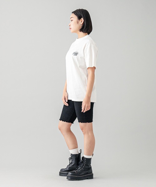 X-girl（エックスガール）の「AIRBRUSH LOGO S/S TEE（Tシャツ/カットソー・レディース・ブラック/ライトピンク/ホワイト・S/M/L/XL）」の10枚目の写真