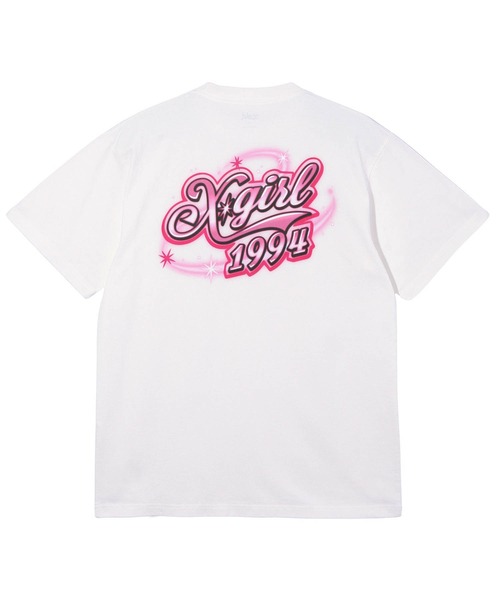 X-girl（エックスガール）の「AIRBRUSH LOGO S/S TEE（Tシャツ/カットソー・レディース・ブラック/ライトピンク/ホワイト・S/M/L/XL）」の21枚目の写真