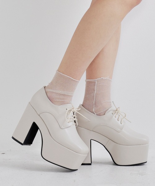 12cm厚底美脚レースアップシューズ（パンプス）｜Newlyme（ニューリー