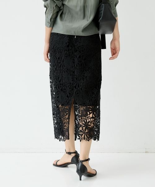 Andemiu（アンデミュウ）の「レースＩラインスカート112733（スカート・レディース・ブラック/アイボリー/ブルー/レッド/グリーン/オレンジ・MEDIUM/SMALL）」の10枚目の写真