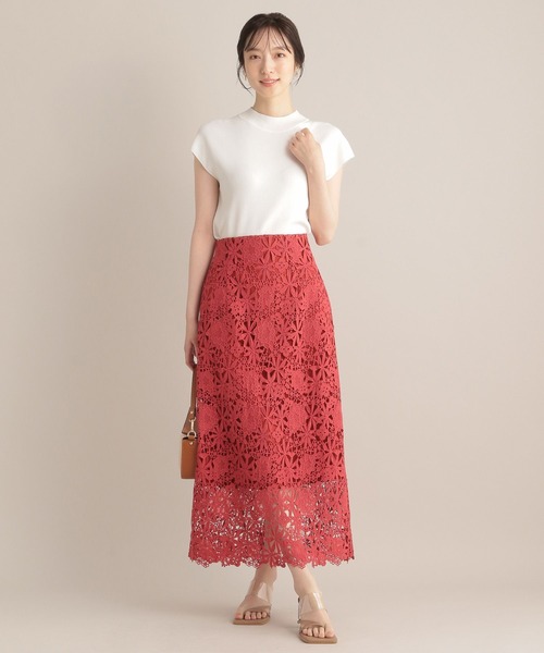 Andemiu（アンデミュウ）の「レースＩラインスカート112733（スカート・レディース・ブラック/アイボリー/ブルー/レッド/グリーン/オレンジ・MEDIUM/SMALL）」の20枚目の写真