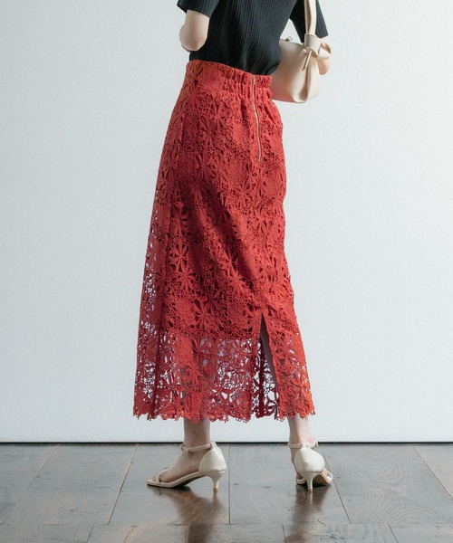 Andemiu（アンデミュウ）の「レースＩラインスカート112733（スカート・レディース・ブラック/アイボリー/ブルー/レッド/グリーン/オレンジ・MEDIUM/SMALL）」の16枚目の写真