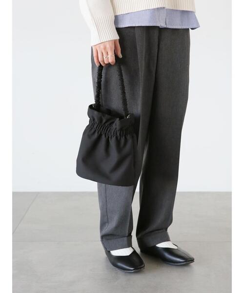 Lugnoncure（ルノンキュール）の「持ち手フリル巾着バッグ（ハンドバッグ・レディース・グリーン/イエロー/ブラック・F）」の9枚目の写真