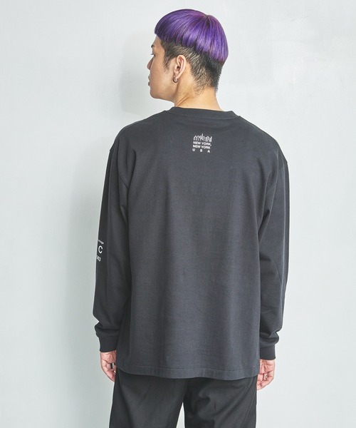 Manhattan Portage(マンハッタンポーテージ)の「L/S Print T-Shirt(Tシャツ/カットソー・メンズ・ブラック/ホワイト/ターコイズブルー/ネイビー/ライトグレー/ダークブルー・SMALL/LARGE/X-LARGE/MEDIUM)」の7枚目の写真