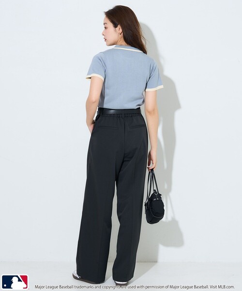 PUBLUX（パブリュクス）の「MLB/エムエルビー MLBスキッパーポロニット　限定展開（ポロシャツ・レディース・オフホワイト/グリーン/サックスブルー・ﾌﾘ-）」の9枚目の写真