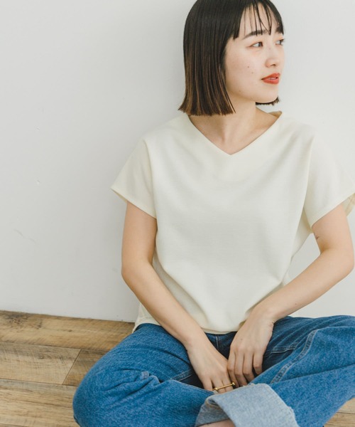 ITEMS URBANRESEARCH（アイテムズ アーバンリサーチ）の「カットミラノフレンチプルオーバー（Tシャツ/カットソー・レディース・ブラウン系その他/ブルー系その他/ホワイト系その他/オフホワイト/チャコールグレー・FREE）」の2枚目の写真