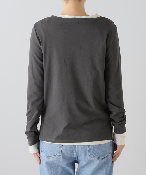 journal standard L'essage(ジャーナルスタンダードレサージュ)の「レイヤードシースルー プルオーバー(2枚セット)(Tシャツ/カットソー・レディース・ホワイト系その他/チャコールグレー/ベージュ・FREE)」の18枚目の写真