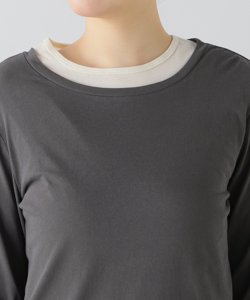 journal standard L'essage(ジャーナルスタンダードレサージュ)の「レイヤードシースルー プルオーバー(2枚セット)(Tシャツ/カットソー・レディース・ホワイト系その他/チャコールグレー/ベージュ・FREE)」の17枚目の写真