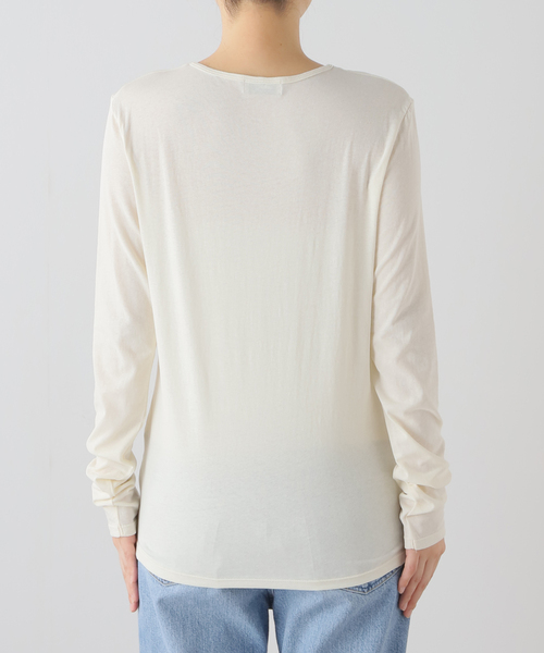 journal standard L'essage(ジャーナルスタンダードレサージュ)の「レイヤードシースルー プルオーバー(2枚セット)(Tシャツ/カットソー・レディース・ホワイト系その他/チャコールグレー/ベージュ・FREE)」の6枚目の写真