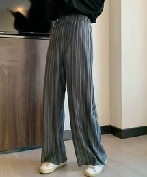 ウエストゴム プリーツストレートパンツ