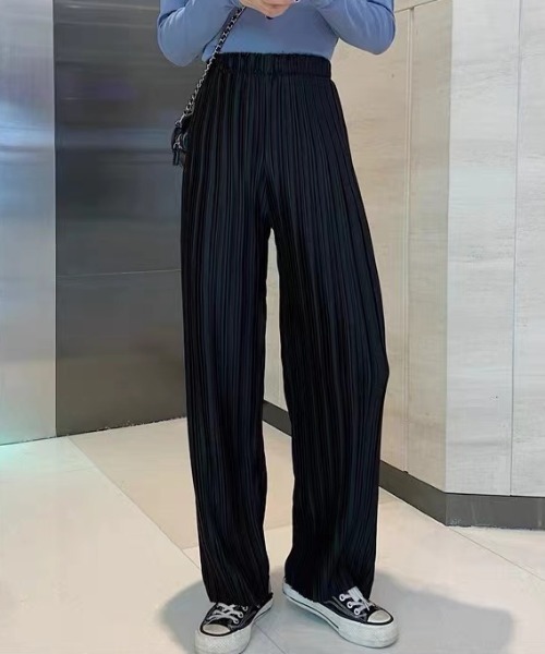 GEMEDA(ジェメダ)の「ウエストゴム プリーツストレートパンツ(その他パンツ・レディース・ブラック/ダークグレー・M)」の19枚目の写真