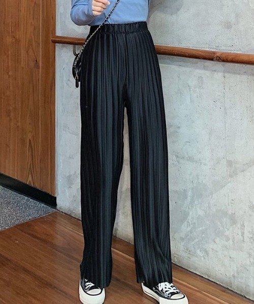 GEMEDA(ジェメダ)の「ウエストゴム プリーツストレートパンツ(その他パンツ・レディース・ブラック/ダークグレー・M)」の21枚目の写真