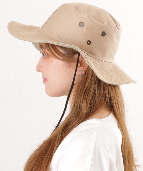 GENTLEWOMAN ロゴ ストラップバケットハットベージュ セール】ストラップ付き 2WAY ベーシック バケット ハット