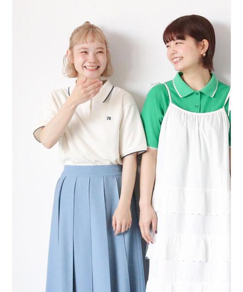 ehka sopo（エヘカソポ）の「ワンポイント刺繍ポロシャツ（ニット/セーター・レディース・オフホワイト/レッド/ネイビー/グリーン・F）」の8枚目の写真