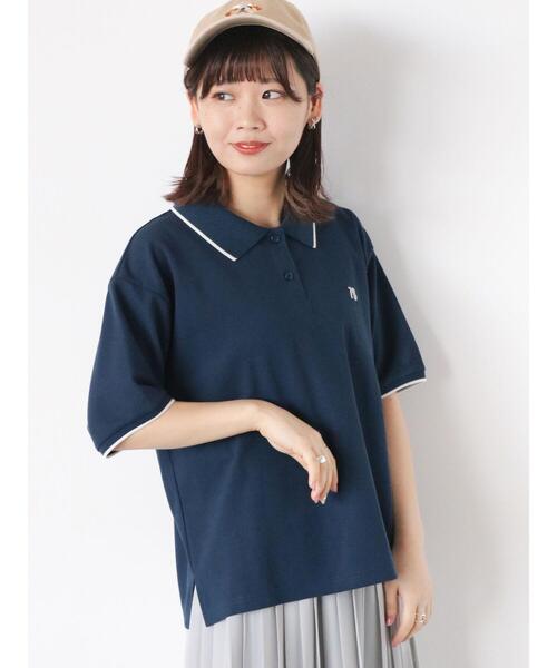 ehka sopo（エヘカソポ）の「ワンポイント刺繍ポロシャツ（ニット/セーター・レディース・オフホワイト/レッド/ネイビー/グリーン・F）」の20枚目の写真