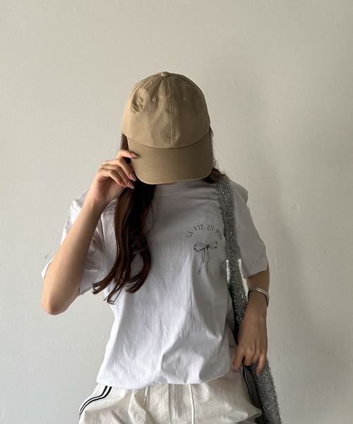 VitaFelice(ヴィータフェリーチェ)の「リボンデザイン 半袖Tシャツ バレエコア(Tシャツ/カットソー・レディース・ホワイト/ブラック/グレー・FREE)」の20枚目の写真