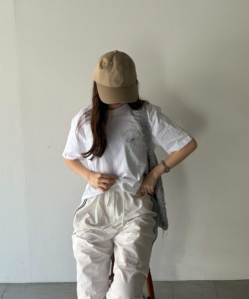 VitaFelice(ヴィータフェリーチェ)の「リボンデザイン 半袖Tシャツ バレエコア(Tシャツ/カットソー・レディース・ホワイト/ブラック/グレー・FREE)」の21枚目の写真