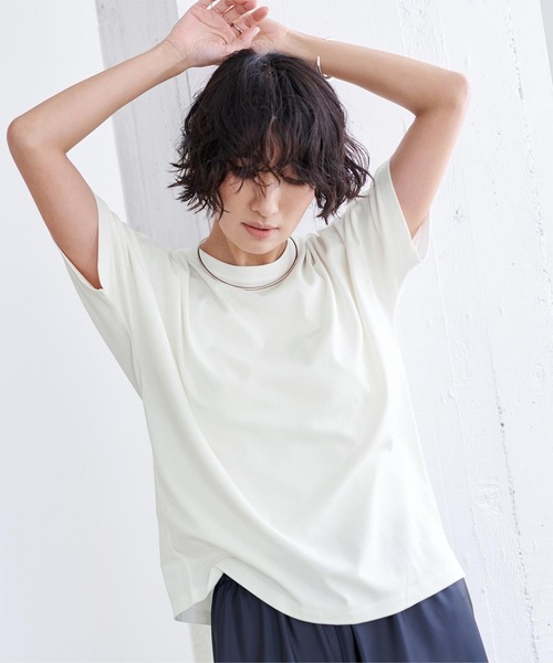 UR'S（ユアーズ）の「汗染み防止ハーフスリーブTシャツ（Tシャツ/カットソー・レディース・ブラック/ホワイト/ブルーグレー/チャコール・S/M/L）」の13枚目の写真