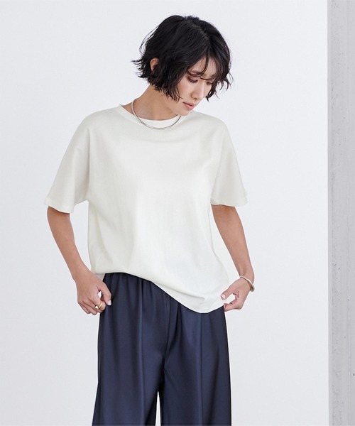 UR'S（ユアーズ）の「汗染み防止ハーフスリーブTシャツ（Tシャツ/カットソー・レディース・ブラック/ホワイト/ブルーグレー/チャコール・S/M/L）」の14枚目の写真