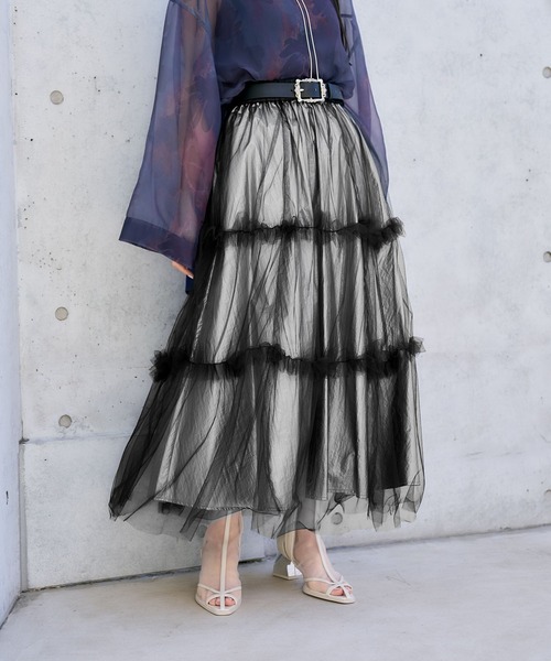 HARE（ハレ）の「チュールレイヤードスカート(HARE)（スカート・レディース・レオパード/シルバー・FREE）」の7枚目の写真