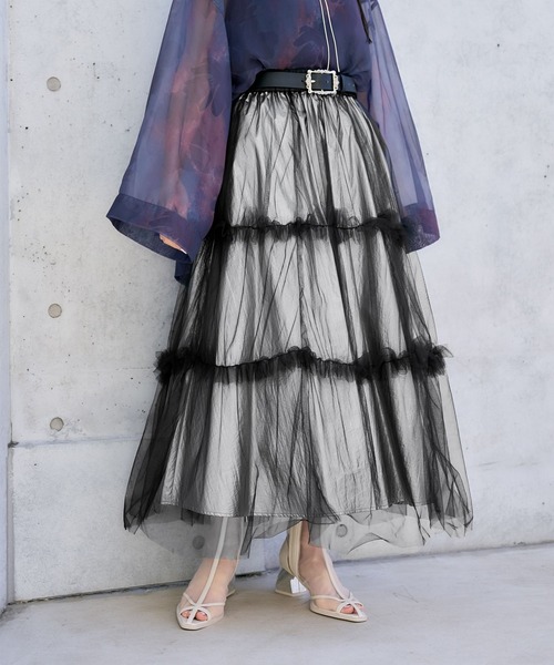 HARE（ハレ）の「チュールレイヤードスカート(HARE)（スカート・レディース・レオパード/シルバー・FREE）」の8枚目の写真
