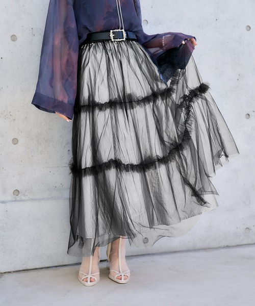 HARE（ハレ）の「チュールレイヤードスカート(HARE)（スカート・レディース・レオパード/シルバー・FREE）」の9枚目の写真