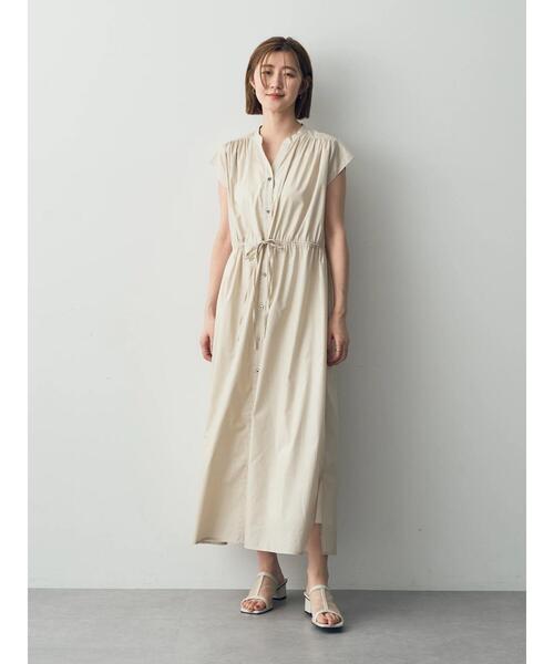 YECCA VECCA(イェッカヴェッカ)の「【ORGABITS】ドロストギャザーシャツワンピース(シャツワンピース・レディース・ライトベージュ/ダークネイビー/サーモンピンク・FREE)」の22枚目の写真