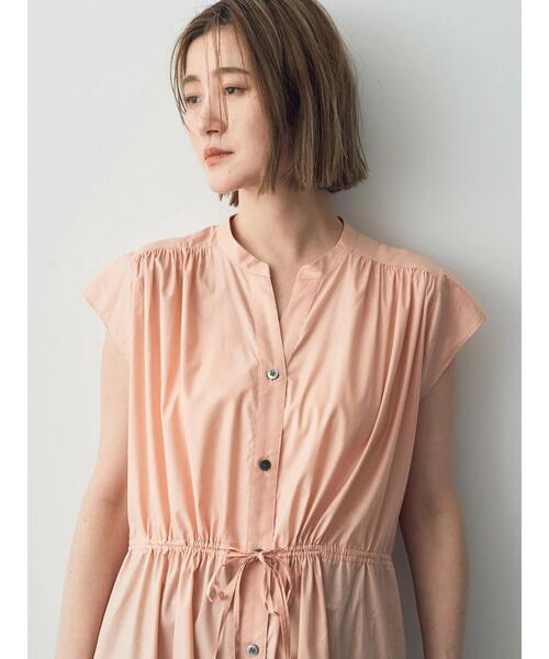 YECCA VECCA(イェッカヴェッカ)の「【ORGABITS】ドロストギャザーシャツワンピース(シャツワンピース・レディース・ライトベージュ/ダークネイビー/サーモンピンク・FREE)」の17枚目の写真