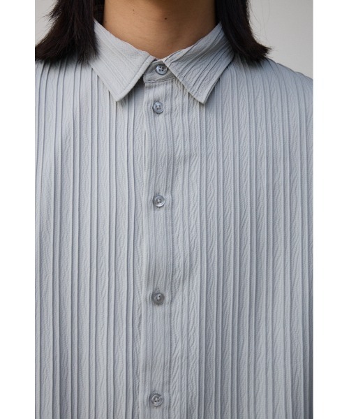 AZUL by moussy（アズールバイマウジー）の「タック楊柳リラックスシャツ（シャツ/ブラウス・メンズ・ブラック/ライトグレー/ベージュ・FREE）」の20枚目の写真