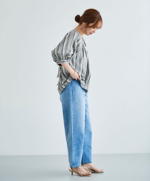 le.coeur blanc（ルクールブラン）の「バックリボンストライプブラウス（シャツ/ブラウス・レディース・ベージュ系その他2/ブラック系その他/イエロー系その他・38）」の17枚目の写真