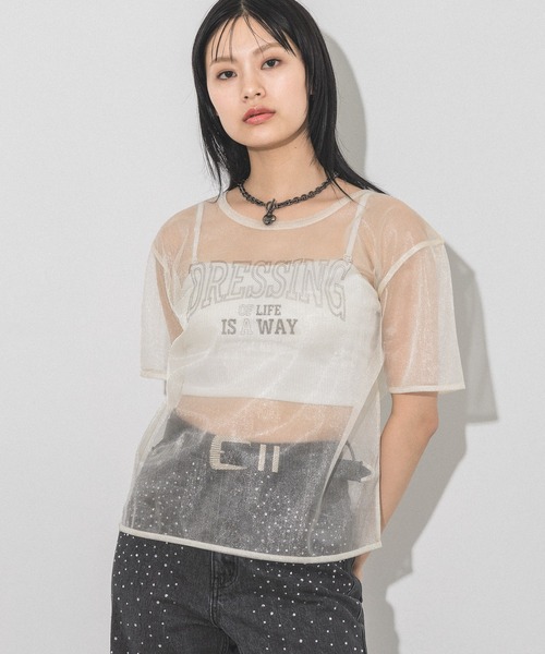 PAGEBOY（ページボーイ）の「シアーロゴT（Tシャツ/カットソー