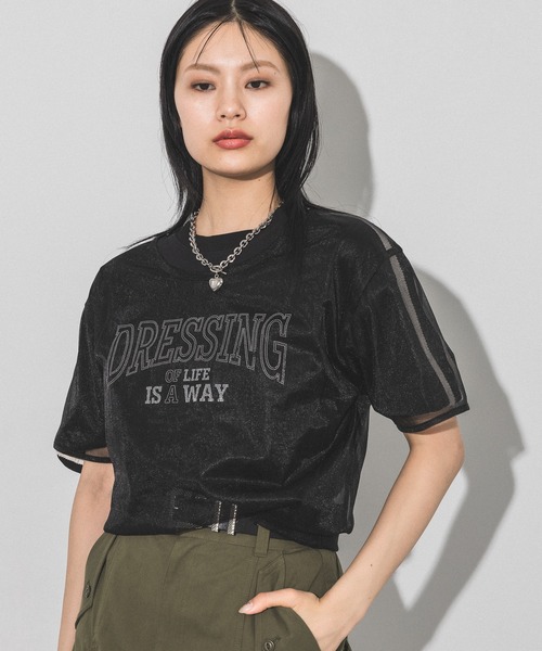 PAGEBOY(ページボーイ)の「シアーロゴT(Tシャツ/カットソー・レディース・オフホワイト/ブルー/ブラック・FREE)」の10枚目の写真