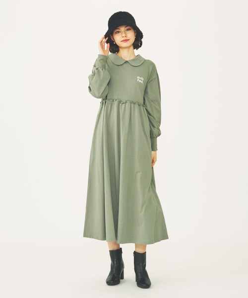 MILKFED.（ミルクフェド）の「ROUND COLLAR GATHERED DRESS（ワンピース・レディース・ブラック/ライトグリーン/ネイビー・ONE SIZE）」の10枚目の写真