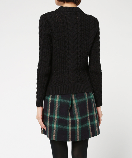 POLO RALPH LAUREN（ポロ ラルフ ローレン）の「ケーブルニット コットン セーター（ニット/セーター・レディース・ブラック/ホワイト・X-SMALL/X-LARGE/LARGE/MEDIUM/SMALL）」の4枚目の写真