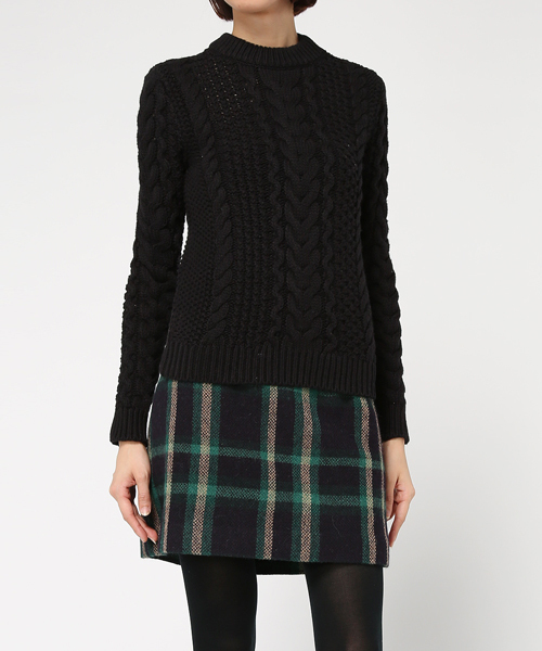 POLO RALPH LAUREN（ポロ ラルフ ローレン）の「ケーブルニット コットン セーター（ニット/セーター・レディース・ブラック/ホワイト・X-SMALL/X-LARGE/LARGE/MEDIUM/SMALL）」の7枚目の写真