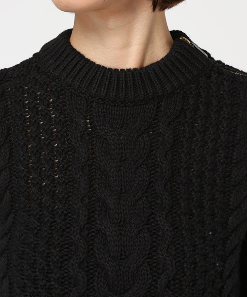 POLO RALPH LAUREN（ポロ ラルフ ローレン）の「ケーブルニット コットン セーター（ニット/セーター・レディース・ブラック/ホワイト・X-SMALL/X-LARGE/LARGE/MEDIUM/SMALL）」の10枚目の写真