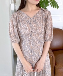 mysty woman | バックリボンエンパイアワンピース　128553(ワンピース)