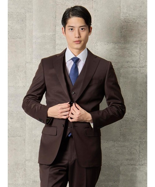 【新品/未処理】ISETAN MENS セットアップスーツ ダークブラウン 42 ニッセン（nissen） セットアップ スーツ ウォッシャブル ストレッチ