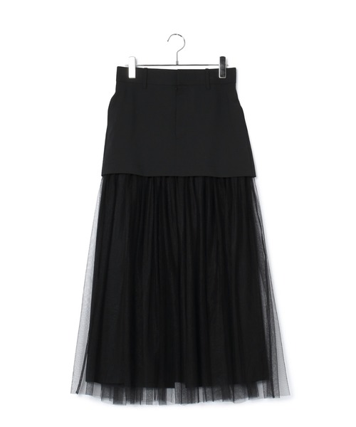 ADAM ET ROPE'（アダムエロペ）の「《環境配慮・2WAY・接触冷感》チュールドッキングスカート（スカート・レディース・ブラック/グレー・36/38）」の15枚目の写真