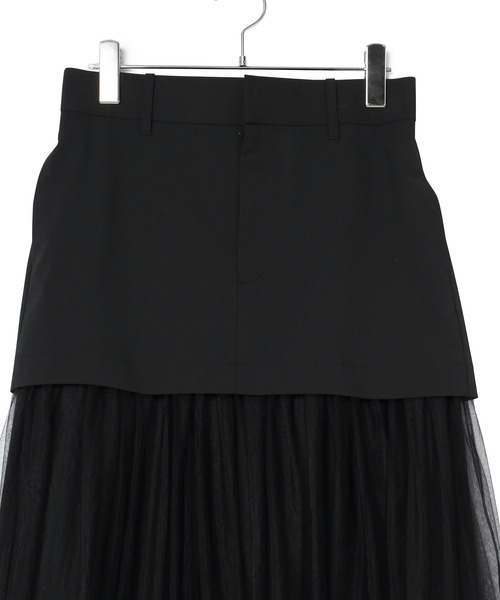 ADAM ET ROPE'（アダムエロペ）の「《環境配慮・2WAY・接触冷感》チュールドッキングスカート（スカート・レディース・ブラック/グレー・36/38）」の13枚目の写真