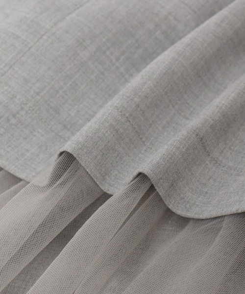 ADAM ET ROPE'（アダムエロペ）の「《環境配慮・2WAY・接触冷感》チュールドッキングスカート（スカート・レディース・ブラック/グレー・36/38）」の3枚目の写真